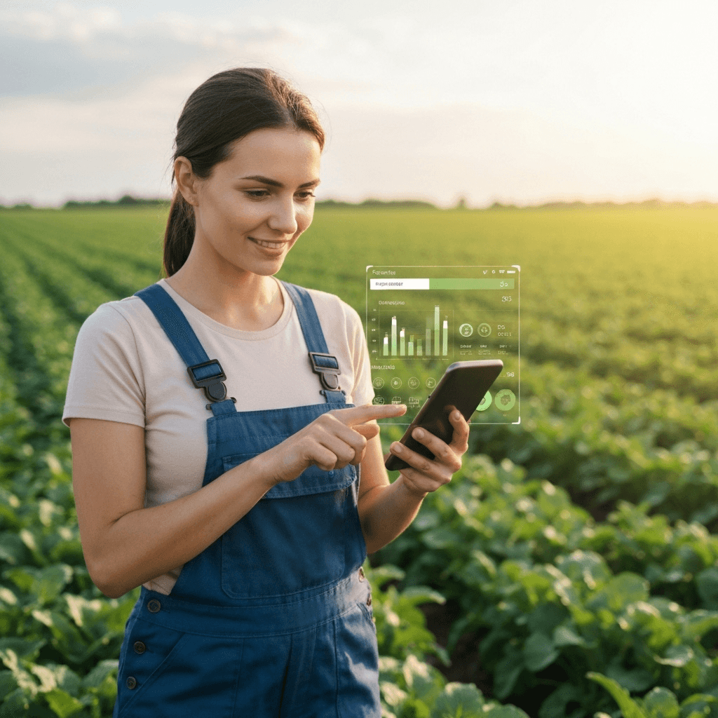 Farmer using VerdeGuard app